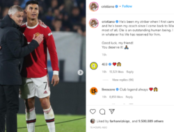 Usai Dipecat Manchester United, Cristiano Ronaldo Kirim Pesan Mengharukan Untuk Solskjaer Lewat Akun Instagramnya