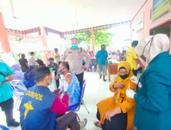 Polres Kampar Bersama RS Pelita Kembali Gelar Vaksinasi Di Daerah Terpencil Desa Sei Agung Tapung