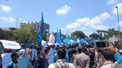 Kapolres Amankan Ribuan Massa Aksi F-SPTI yang Geruduk Kantor Gubernur Riau